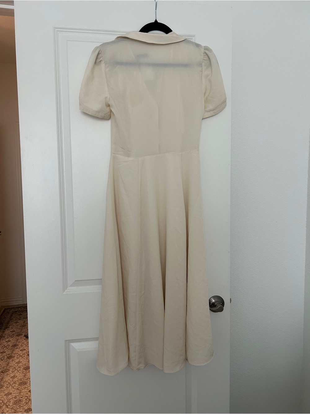 Lauren Ralph Lauren Cream Pintuck Button-Front Midi Dress - Picture 5 of 5